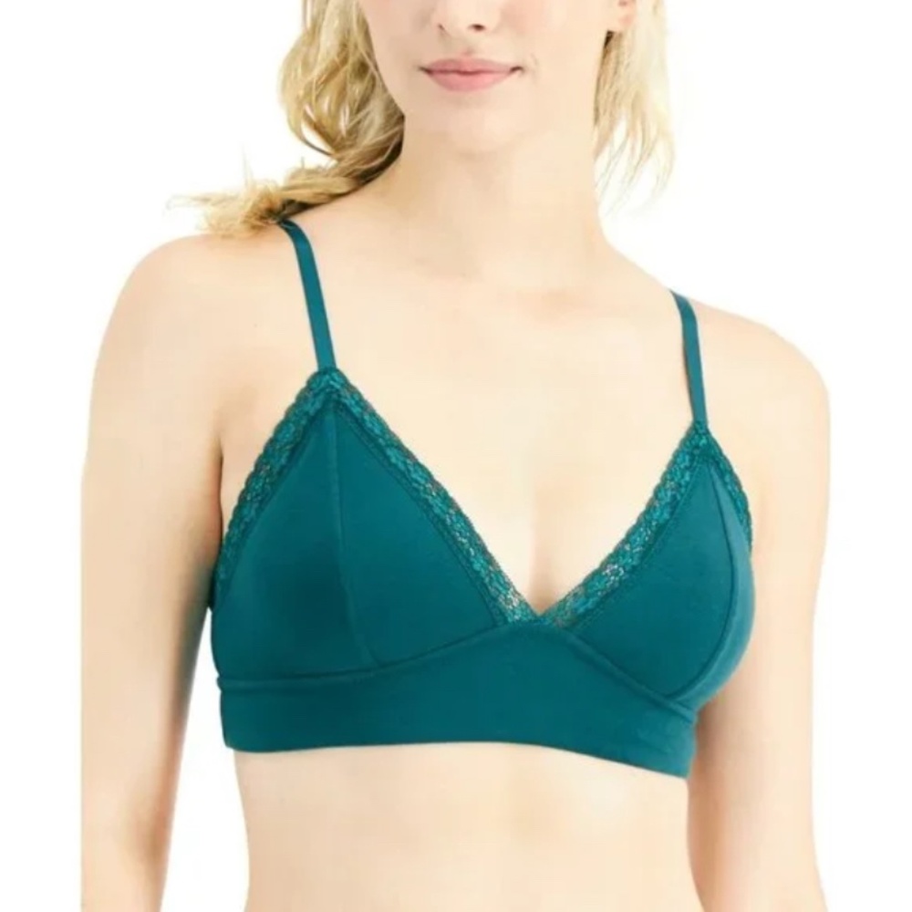 NWT Jenni Wide Lace Bralette June Bug Green Small